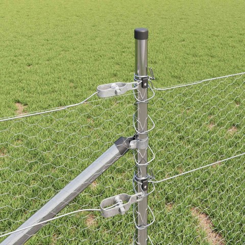 Ogrodzenie z słupkami Srebrny 0.5 x 100 m Stal pokryta PCV