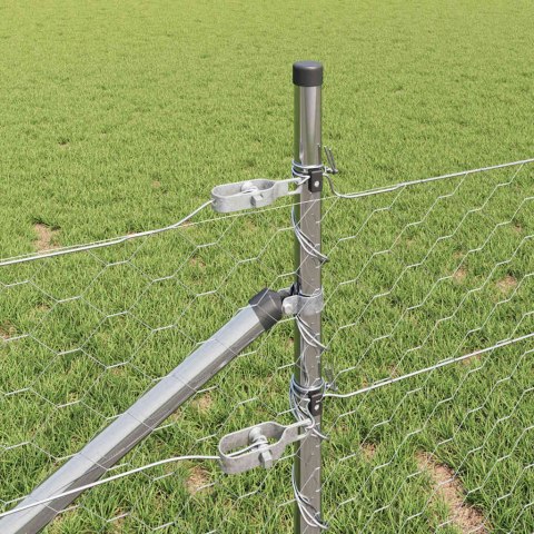 Ogrodzenie z słupkami Srebrny 0.5 x 100 m Stal pokryta PCV