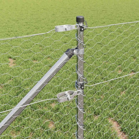 Ogrodzenie z słupkami Srebrny 0.6 x 100 m Stal pokryta PCV