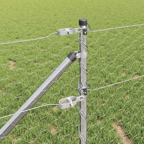 Ogrodzenie z słupkami Srebrny 0.6 x 100 m Stal pokryta PCV