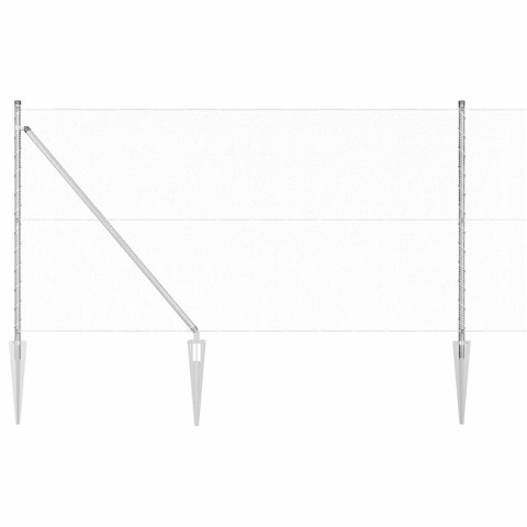 Ogrodzenie z słupkami Srebrny 1 x 100 m Stal pokryta PCV