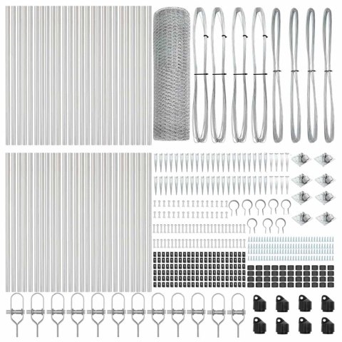 Ogrodzenie z słupkami Srebrny 1.2 x 100 m Stal pokryta PCV