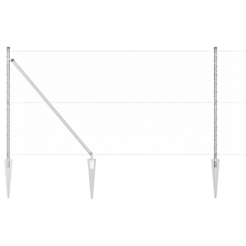 Ogrodzenie z słupkami Srebrny 1.2 x 100 m Stal pokryta PCV