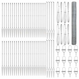 Ogrodzenie z słupkami Srebrny 1.2 x 100 m Stal pokryta PCV