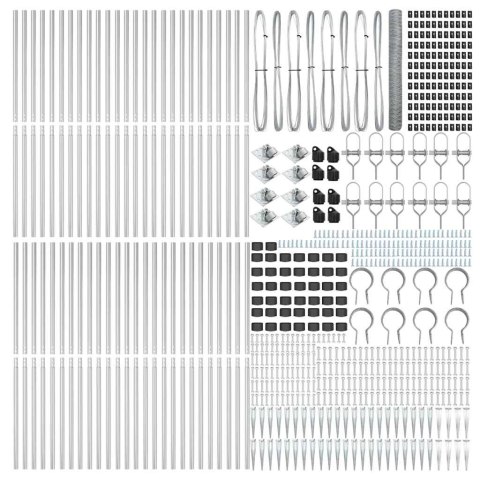 Ogrodzenie z słupkami Srebrny 1.2 x 100 m Stal pokryta PCV