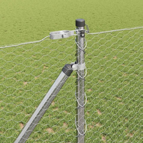 Ogrodzenie z słupkami Srebrny 1.4 x 100 m Stal pokryta PCV