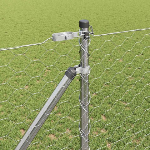 Ogrodzenie z słupkami Srebrny 1.4 x 100 m Stal pokryta PCV