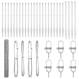 Ogrodzenie z słupkami Srebrny 1.4 x 50 m Stal pokryta PCV