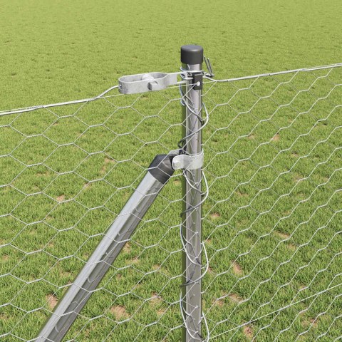 Ogrodzenie z słupkami Srebrny 1.4 x 50 m Stal pokryta PCV