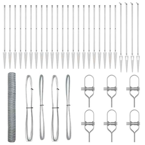 Ogrodzenie z słupkami Srebrny 1.4 x 50 m Stal pokryta PCV