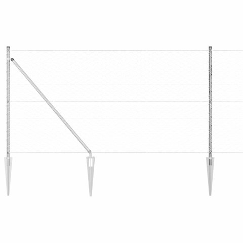 Ogrodzenie z słupkami Srebrny 1.4 x 50 m Stal pokryta PCV