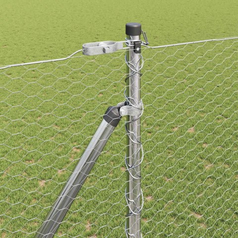 Ogrodzenie z słupkami Srebrny 1.5 x 100 m Stal pokryta PCV