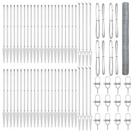 Ogrodzenie z słupkami Srebrny 1.5 x 100 m Stal pokryta PCV