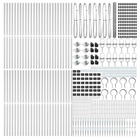 Ogrodzenie z słupkami Srebrny 1.5 x 100 m Stal pokryta PCV
