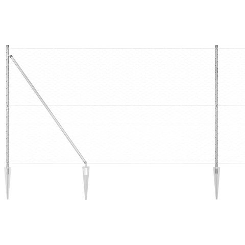 Ogrodzenie z słupkami Srebrny 1.5 x 100 m Stal pokryta PCV