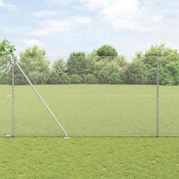 Ogrodzenie z słupkami Srebrny 1.5 x 50 m Stal pokryta PCV
