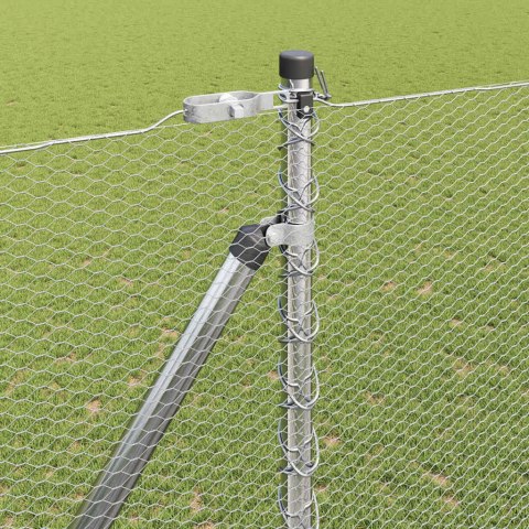 Ogrodzenie z słupkami Srebrny 1.5 x 50 m Stal pokryta PCV