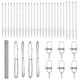 Ogrodzenie z słupkami Srebrny 1.5 x 50 m Stal pokryta PCV