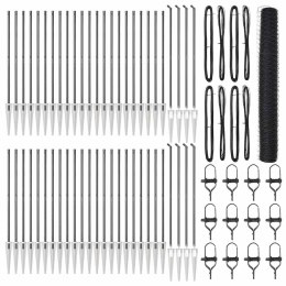 Ogrodzenie z słupkami Szary 1.4 x 100 m Stal pokryta PCV