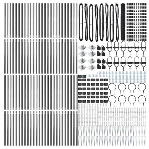 Ogrodzenie z słupkami Szary 1.4 x 100 m Stal pokryta PCV
