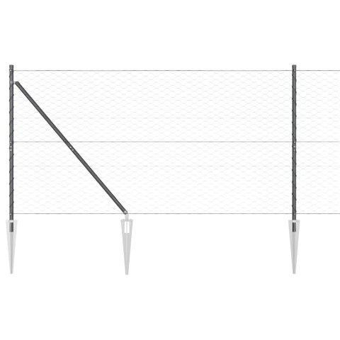 Ogrodzenie z słupkami Szary 1.4 x 100 m Stal pokryta PCV