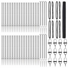 Ogrodzenie z słupkami Szary 1.5 x 100 m Stal pokryta PCV