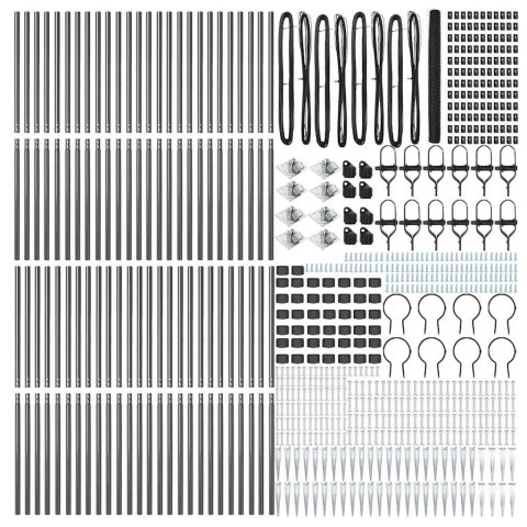 Ogrodzenie z słupkami Szary 1.5 x 100 m Stal pokryta PCV