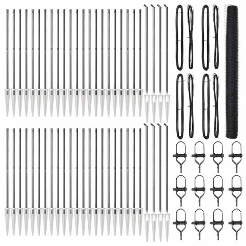 Ogrodzenie z słupkami Szary 1.6 x 100 m Stal pokryta PCV