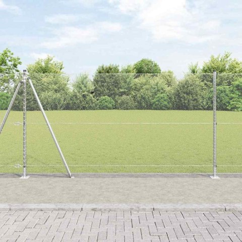 Ogrodzenie z słupkami Srebrny 1.2 x 50 m Stal pokryta PCV