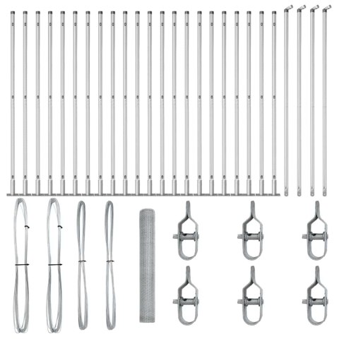 Ogrodzenie z słupkami Srebrny 1.2 x 50 m Stal pokryta PCV