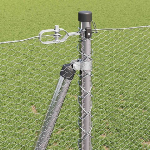 Ogrodzenie z słupkami Srebrny 1.2 x 50 m Stal pokryta PCV