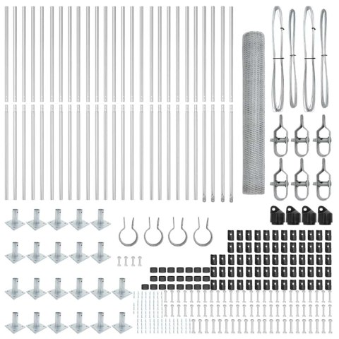 Ogrodzenie z słupkami Srebrny 1.2 x 50 m Stal pokryta PCV