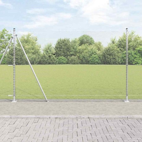 Ogrodzenie z słupkami Srebrny 1.4 x 50 m Stal pokryta PCV
