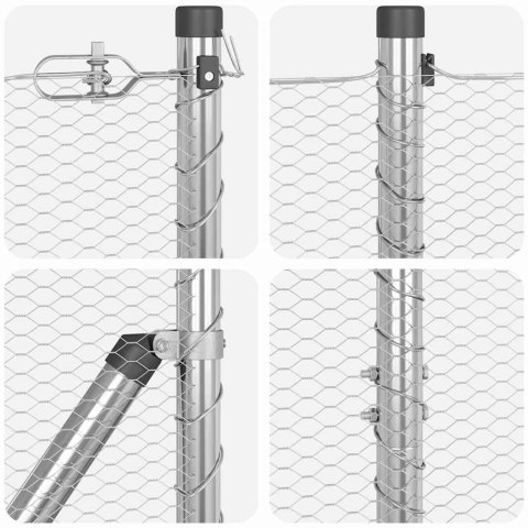 Ogrodzenie z słupkami Srebrny 1.4 x 50 m Stal pokryta PCV