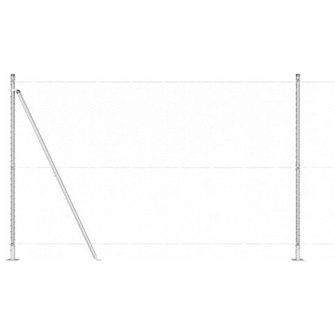 Ogrodzenie z słupkami Srebrny 1.4 x 50 m Stal pokryta PCV