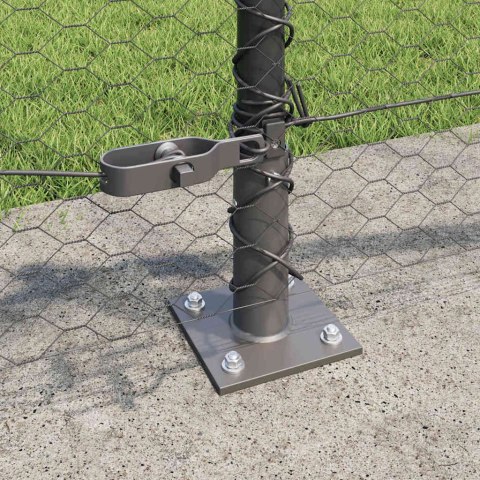 Ogrodzenie z słupkami Szary 0.4 x 100 m Stal pokryta PCV