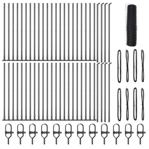 Ogrodzenie z słupkami Szary 0.4 x 100 m Stal pokryta PCV