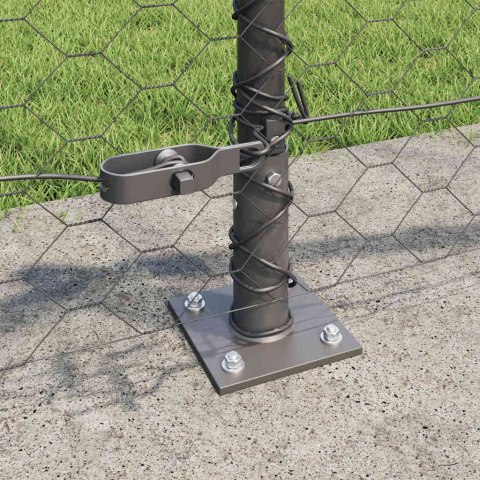 Ogrodzenie z słupkami Szary 0.5 x 100 m Stal pokryta PCV