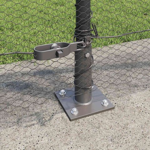 Ogrodzenie z słupkami Szary 1 x 100 m Stal pokryta PCV