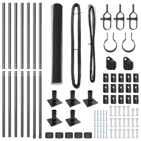 Ogrodzenie z słupkami Szary 1.2 x 10 m Stal pokryta PCV