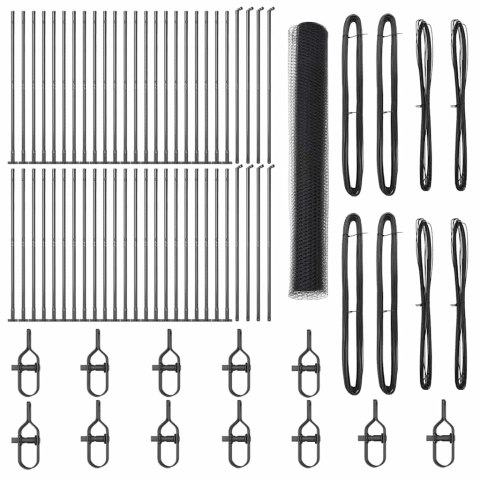 Ogrodzenie z słupkami Szary 1.2 x 100 m Stal pokryta PCV