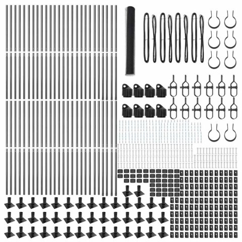 Ogrodzenie z słupkami Szary 1.2 x 100 m Stal pokryta PCV