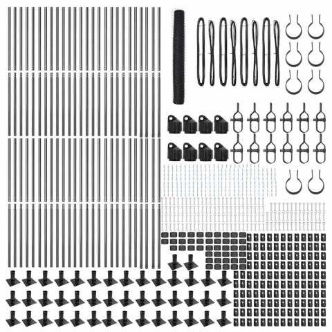 Ogrodzenie z słupkami Szary 1.2 x 100 m Stal pokryta PCV