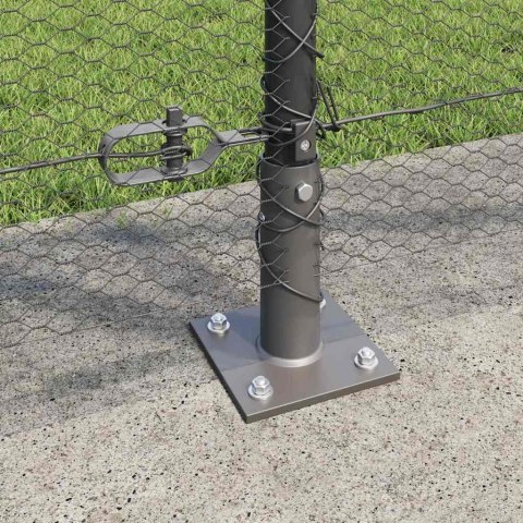 Ogrodzenie z słupkami Szary 1.2 x 50 m Stal pokryta PCV