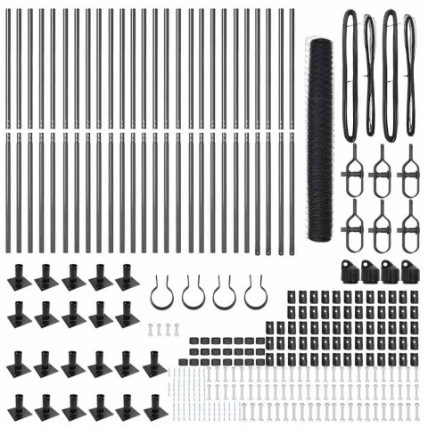 Ogrodzenie z słupkami Szary 1.2 x 50 m Stal pokryta PCV