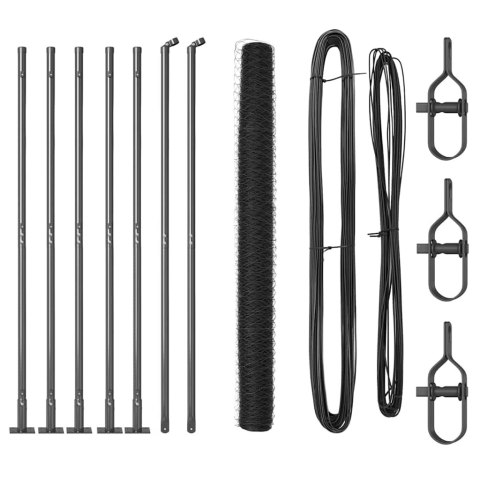 Ogrodzenie z słupkami Szary 1.4 x 10 m Stal pokryta PCV