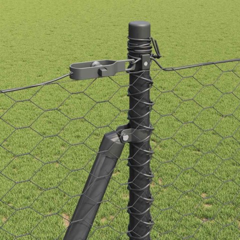 Ogrodzenie z słupkami Szary 1.4 x 10 m Stal pokryta PCV