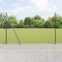 Ogrodzenie z słupkami Szary 1.4 x 10 m Stal pokryta PCV
