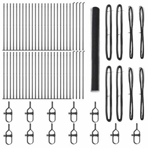 Ogrodzenie z słupkami Szary 1.4 x 100 m Stal pokryta PCV