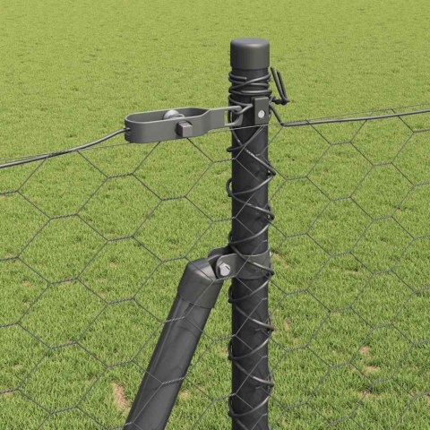 Ogrodzenie z słupkami Szary 1.4 x 100 m Stal pokryta PCV